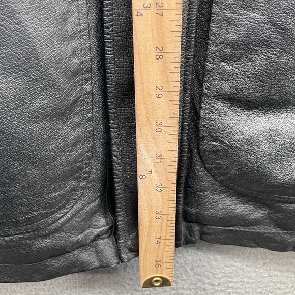 Vintage Phase Two Genuine Leather Jacket Men's Medium Black Coat 90s Moto Biker - Picture 7 of 12